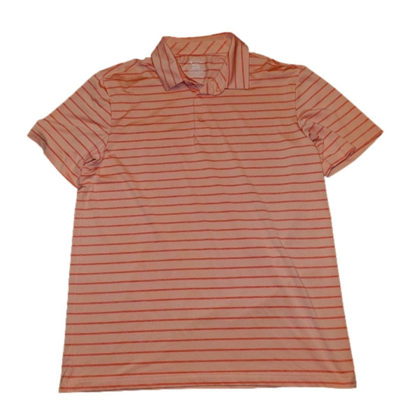 Nike Peach & Orange Striped Dri-Fit Polo - Medium - Picture 1 of 8